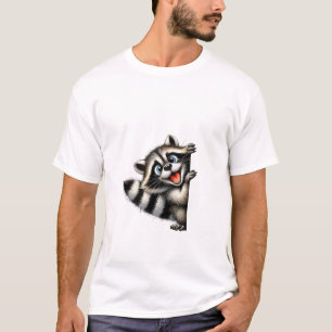 Camiseta Gif de Natal Adorable Raccoon - Feriado Bonito
