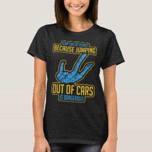 Camiseta Gif de Paraquedismo Engraçado Saltando de Aviões