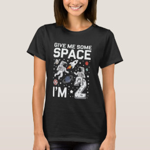 Camiseta Gif do Astronauta do Segundo Aniversário Planetas 