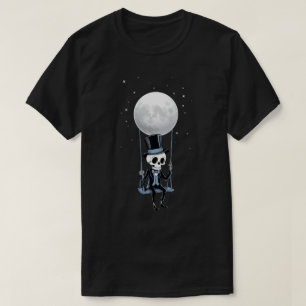 Camiseta Gif Gráfico da Banda de Rock and Roll Skeleton Moo