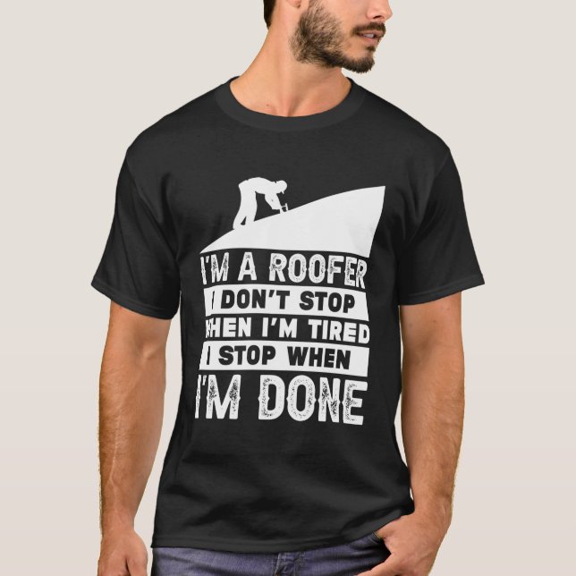 Camiseta Gift de Design de Roofer Engraçado (Frente)
