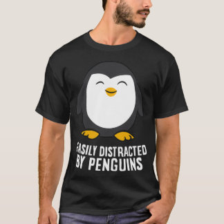 Camiseta Gift De Pinguim Bonito, Facilmente Distraído Por P