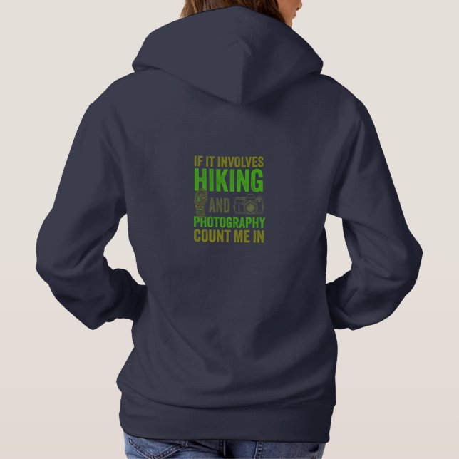 Camiseta Gift for Hiking and Photography Lovers (Verso)