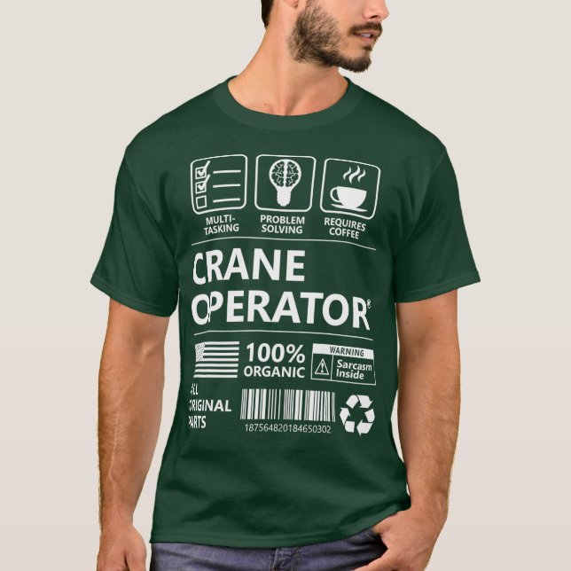 Camiseta Gift Funny do Operador Crane (Frente)
