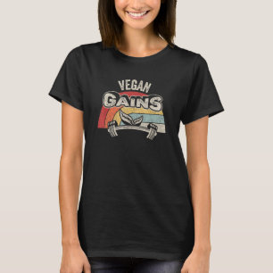 Camiseta Gift Funny Gym Vintage Retro Vegan Gain