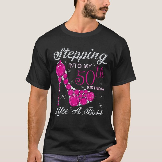 Camiseta Gift Girls,Queens,Stepping Into My 50Th Birthday L (Frente)