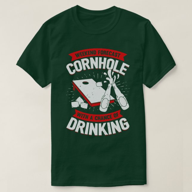 Camiseta Gift. Jogador de Toss do Cornhole Sack de Previsão (Frente do Design)