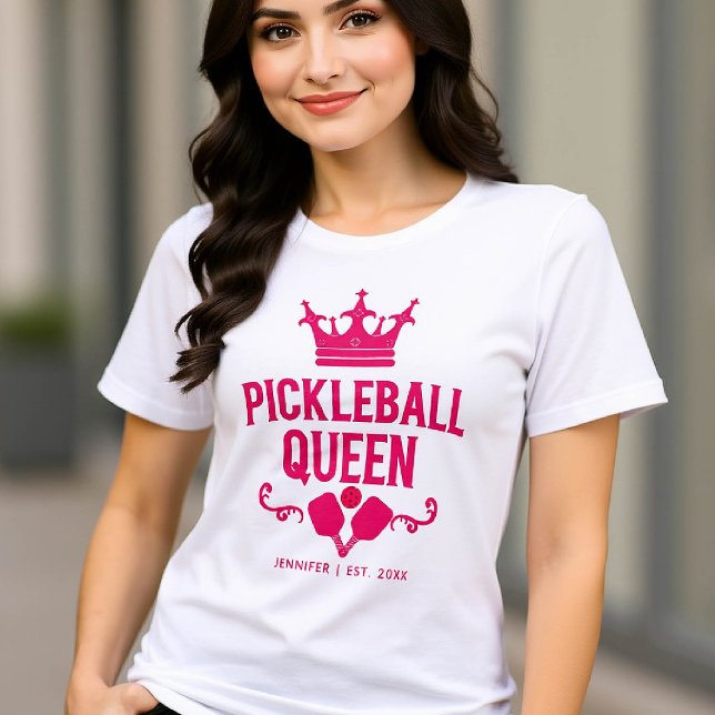 Camiseta Gift Personalizado, Funny, Rainha-Rosa, Gift (pickleball gift for her funny queen shirt women birthday christmas mom girfriend personalized)
