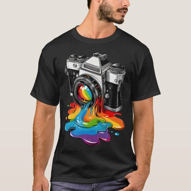 Camiseta Gift Photographer Rainbow Photo Birthday Christmas (Frente)