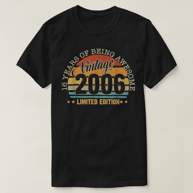 Camiseta Gift Vintage 2006 Limited Edition 16 anos (Frente do Design)