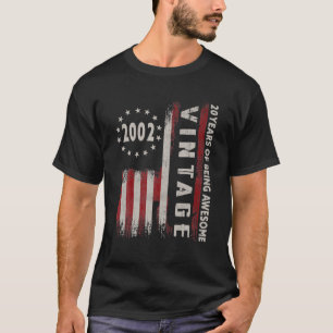 Camiseta Gift Vintage, 20 anos, 20 de Bandeira Americana