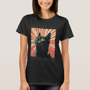 Camiseta Gift Vintage, 74 anos, 1951 Cat Lover 74º Nascimen