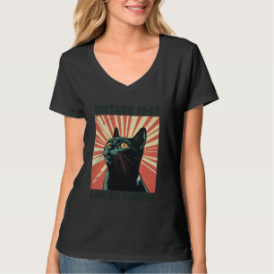 Camiseta Gift Vintage, 78 anos, 1947 Cat Lover 78º Nascimen