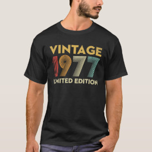 Camiseta Gifts Vintage 1977 Limited Edition, com 45 anos
