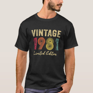 Camiseta Gifts Vintage 1981 Limited Edition, com 41 anos