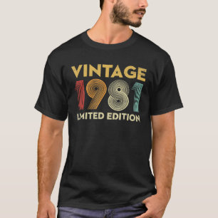 Camiseta Gifts Vintage 1981 Limited Edition, com 41 anos