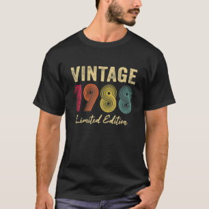 Camiseta Gifts Vintage 1988 Limited Edition, com 34 anos