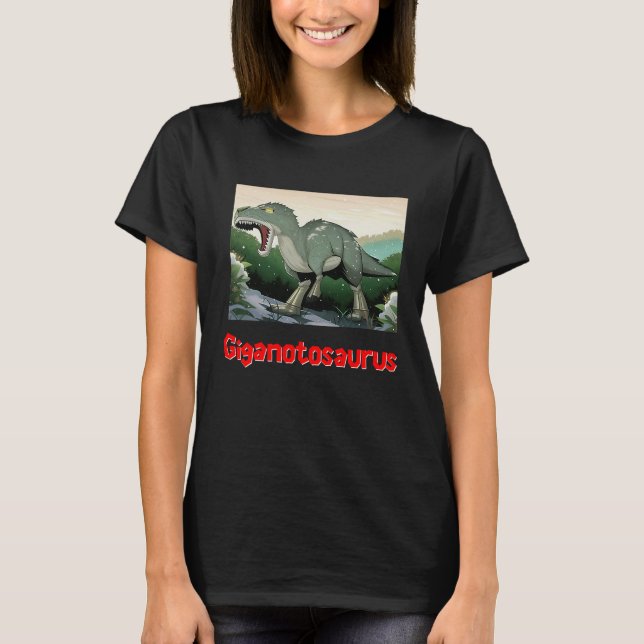 Camiseta Giganotosaurus Retro rex prehistoric dinosaur Fath (Frente)