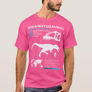 Camiseta Giganotossauro Folha de Fatos Giganotossauro Dinos