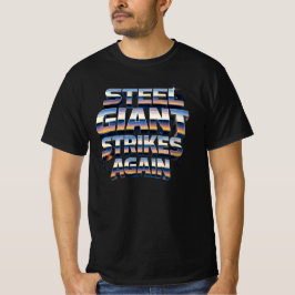 Camiseta Gigante de Aço Ataca Novamente – Tipografia Retro 