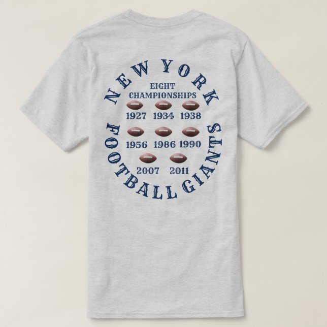 CAMISETA GIGANTES DO FUTEBOL DE NY (CAMISA) (Verso do Design)