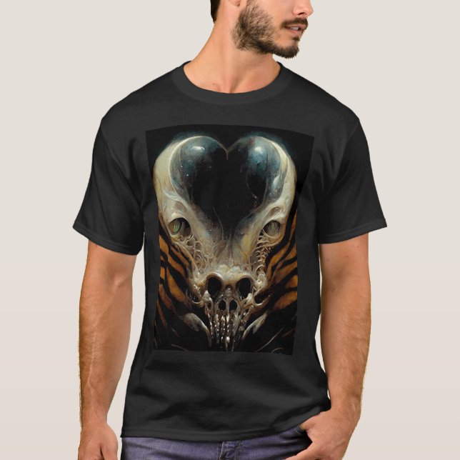 Camiseta Giger Tiger Demon - Horror Macabre Dark Fantasy Ar (Frente)