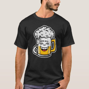 Camiseta Giggle Brew – Mascote de Caneca de Cerveja Kawaii