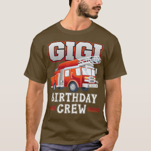 Camiseta Gigi Avó Aniversário da Tripulação Bombeira-Fogo