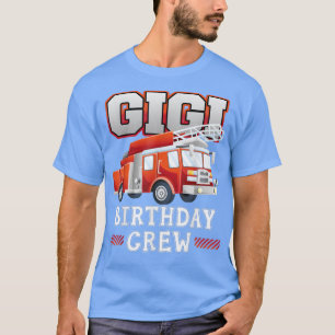 Camiseta Gigi Avó Aniversário da Tripulação Bombeira-Fogo