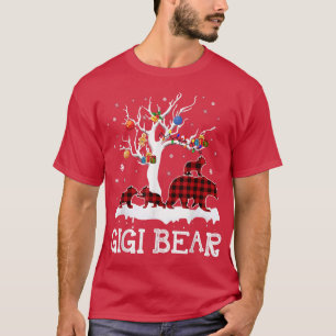 Camiseta Gigi Bear Christmas Pajama Red Xadrez Buffalo Fami