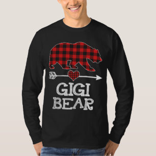 Camiseta Gigi Bear Christmas Pajama Red Xadrez Buffalo Fami