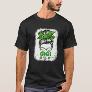 Camiseta Gigi Clover Messy Bun Leopard Rua engraçada D de P