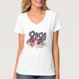 Camiseta GiGi com Flores de Aquarela