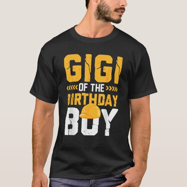 Camiseta Gigi da Fama de Construção de Garoto de Aniversári (Frente)