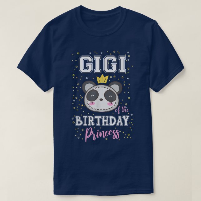 Camiseta Gigi da princesa de aniversário Cute Panda Bear B- (Frente do Design)
