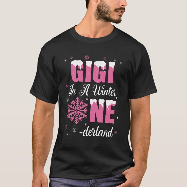 Camiseta Gigi Da Rapariga De Aniversário Winter Onederland  (Frente)