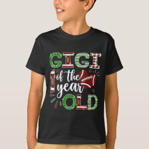 Camiseta Gigi do menino de 1 ano de futebol primeiro aniver