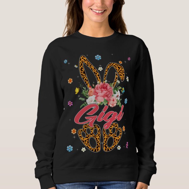 Camiseta Gigi Leopard Bunny Matching Family Easter Day Part (Frente)