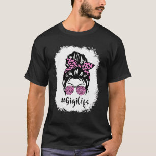 Camiseta Gigi Life Mensagem Bun Leopard Mães Impressas