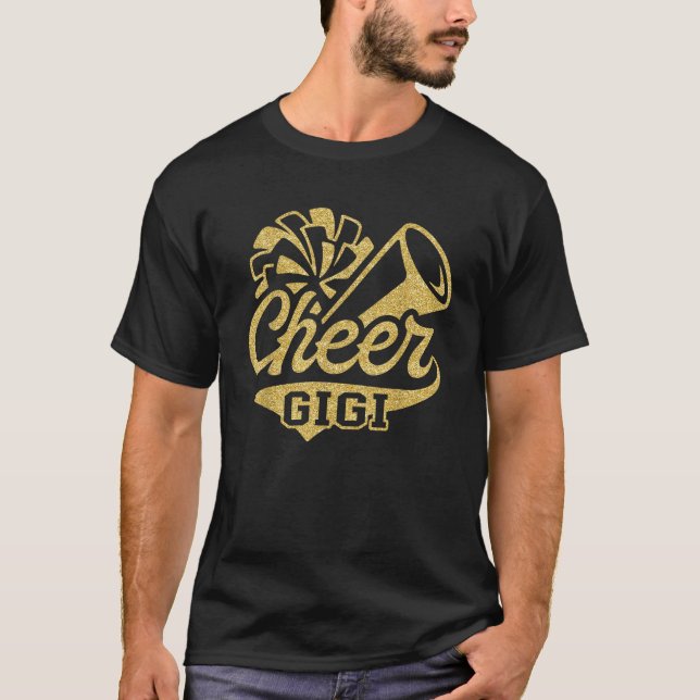 Camiseta Gigi Maior Cheerleader de Ventilador Preto Amarelo (Frente)