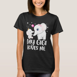 Camiseta Gigi Me Ama Um Tee De Elefante Bonito Para Criança