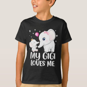 Camiseta Gigi Me Ama Um Tee De Elefante Bonito Para Criança