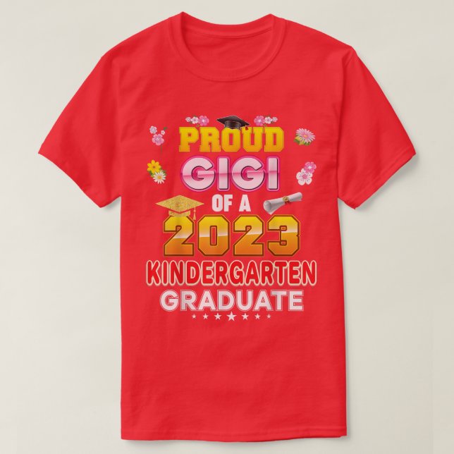 Camiseta Gigi Orgulhosa De Um Formando De Jardim De Infânci (Frente do Design)