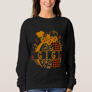 Camiseta Gigi Pumpkin Leopardo Imprime Xadrez de Girassol