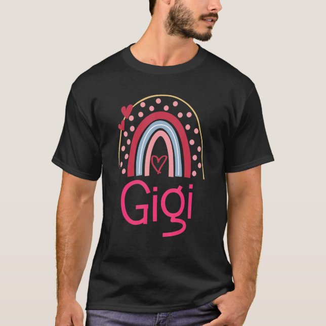 Camiseta Gigi Rainbow Cute Grandma Family Matching Mothers  (Frente)