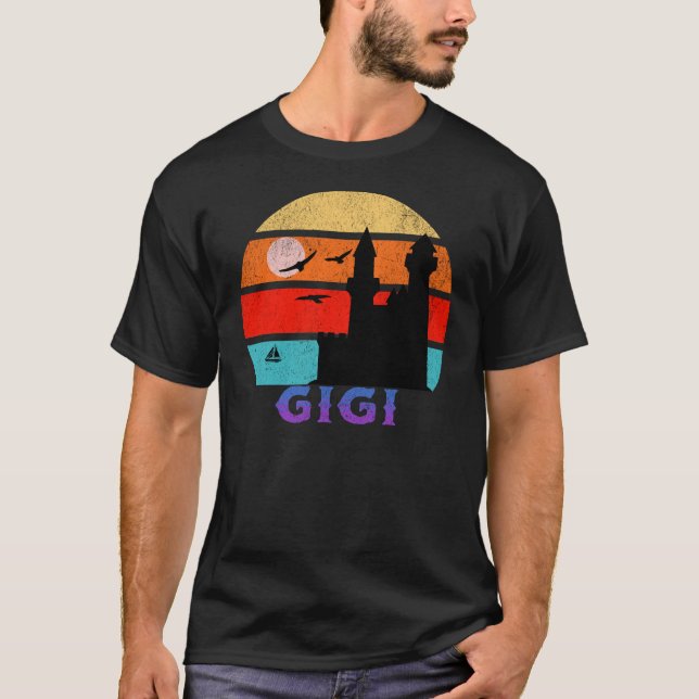 Camiseta Gigi Retro Sunset Ocean Avô (Frente)