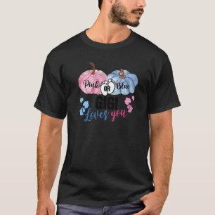 Camiseta Gigi rosa ou azul ama você gênero revela abóbora