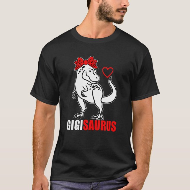 Camiseta Gigisaurus Gigi Saurus Rex Mãe Dia de as mães Avô (Frente)