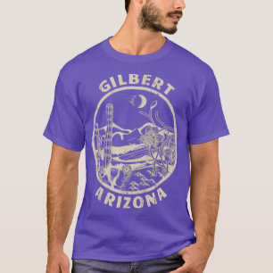 Camiseta Gilbert Arizona Linocut Distressão do Deserto Illu