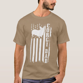 Camiseta Gilf Corgi Pai Vintage American Flag Patriotic Cor